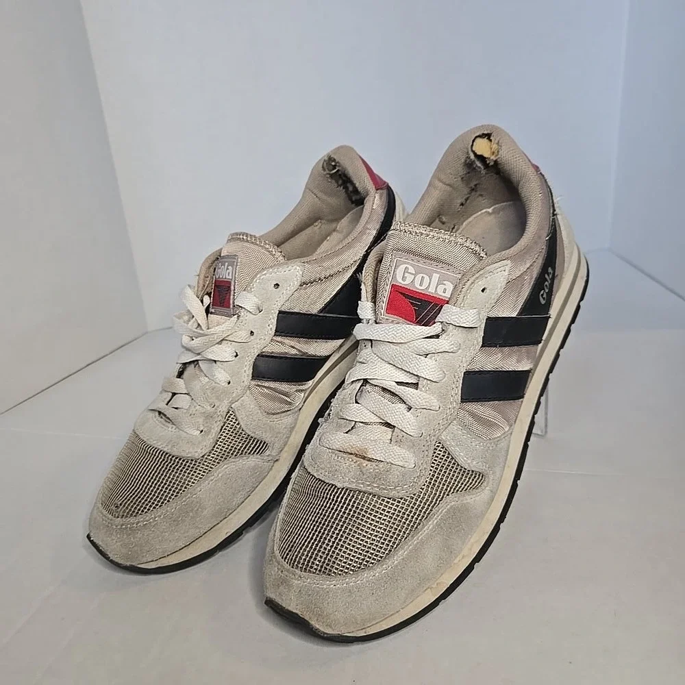 Gola Daytona CMA592 Mens Size 8 Sneakers Grey Black Red Suede Mesh Textile Shoes